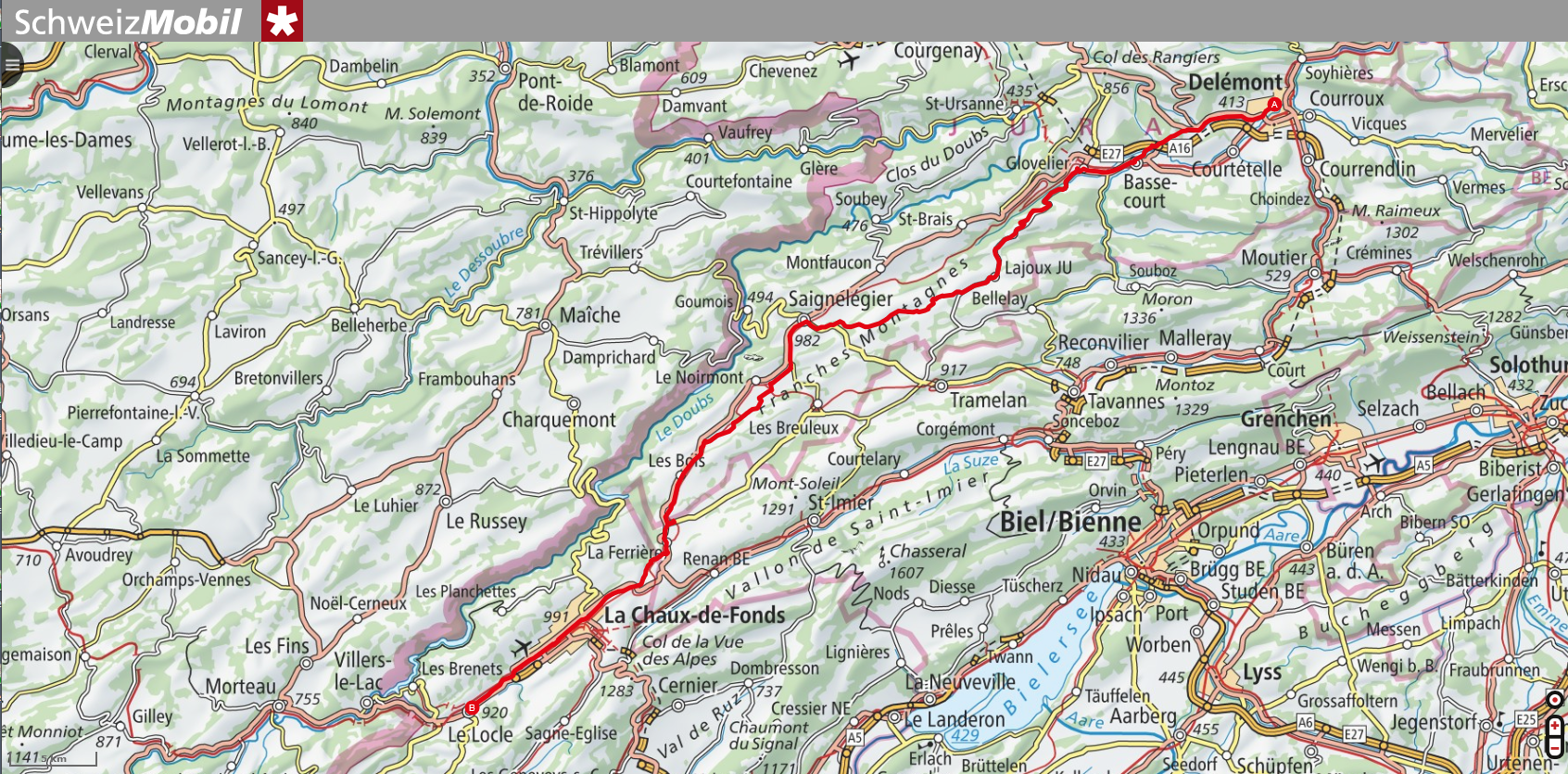 Etappe 09 | Delémont > La Chaux-de-Fonds > Le Locle